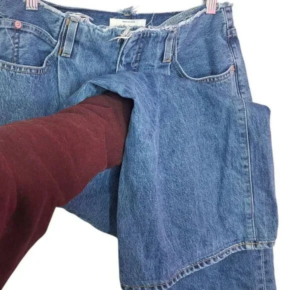 SLVRLAKE Women's Taylor High Rise Wide Leg Jean Sweet Memory Wash size 27 PETITE